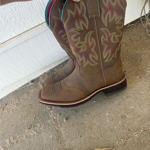 Ariat Brown and Red Cowboy Boots